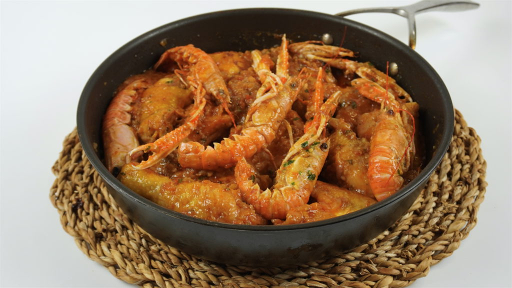 Pollastre amb escamarlans